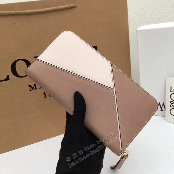 LOEWE錢包 122N89 頭層皮幾何錢包 羅意威原單長錢包  sl2047